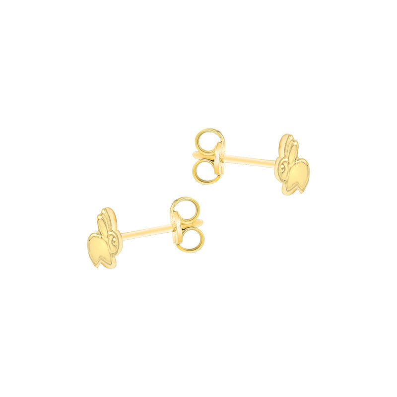 9ct Yellow Gold Mini Rabbit Stud Earrings