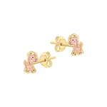 9ct Yellow Gold Enamel Giraffe Stud Earrings