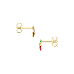 9ct Yellow Gold Enamel Cherries Stud Earrings
