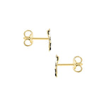 9ct Yellow Gold Enamel Panda Stud Earrings