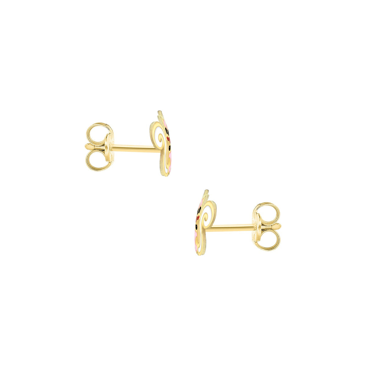 9ct Yellow Gold Enamel Squirrel Stud Earrings