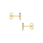 9ct Yellow Gold Cubic Zirconia Enamel Owl Stud Earrings