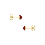 9ct Yellow Gold Enamel Heart Stud Earrings