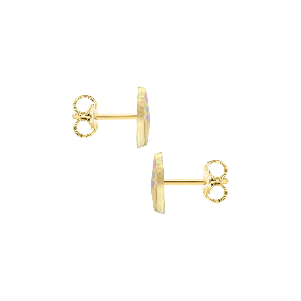 9ct Yellow Gold Enamel Cupcake Stud Earrings