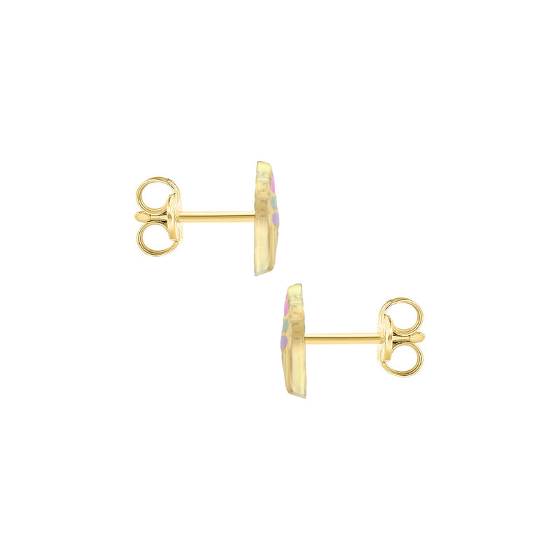 9ct Yellow Gold Enamel Cupcake Stud Earrings