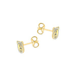 9ct Yellow and White Gold Teddy Bear Face Stud Earrings