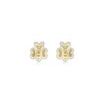 9ct Yellow and White Gold Bumble Bee Stud Earrings