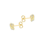 9ct Yellow and White Gold Butterfly Stud Earrings