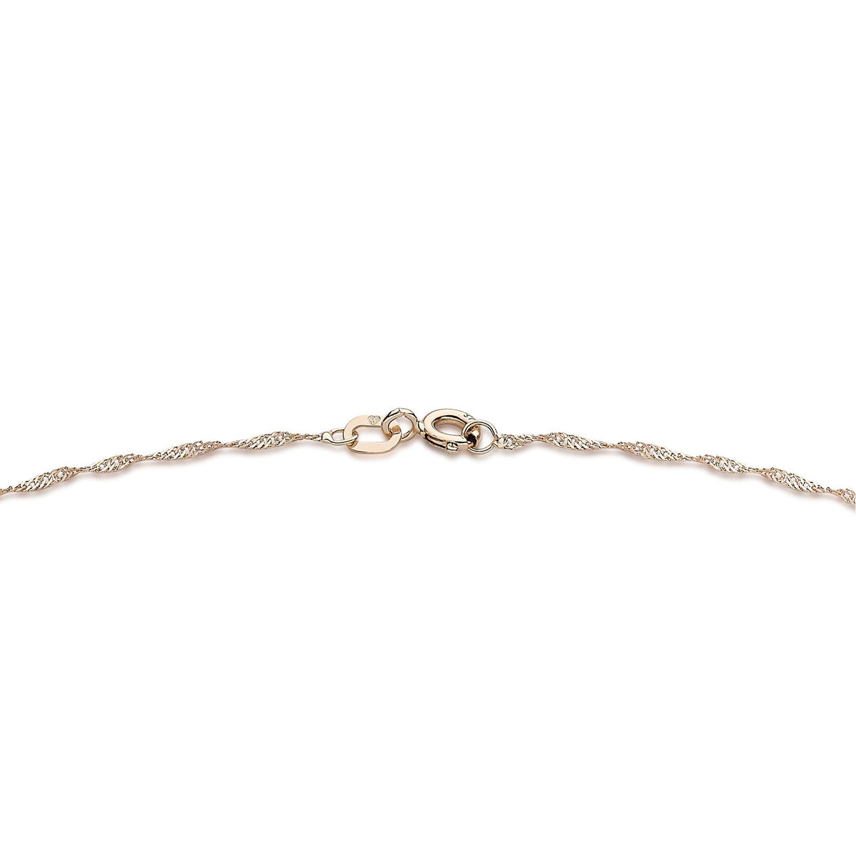 9ct Rose Gold Three Heart Twisted Curb Chain Anklet — 1mm