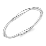 9ct White Gold Wave Tube Hinged Bangle - The Fine Jewellery Company