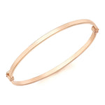 9ct Rose Gold Rectangular Tube Hinged Bangle - The Fine Jewellery Company