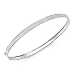 9ct White Gold Stardust Hinged Bangle - The Fine Jewellery Company
