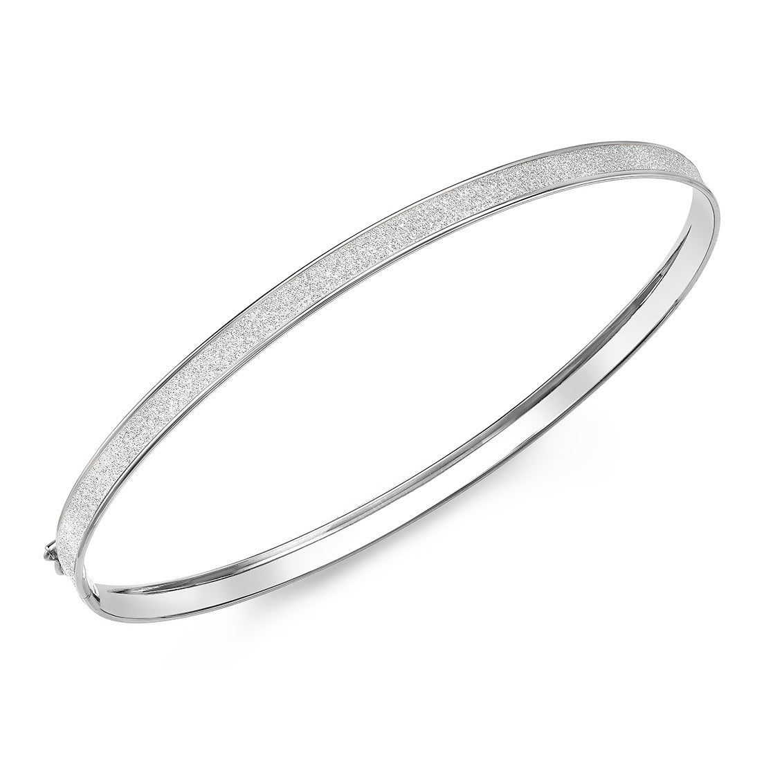 9ct White Gold Stardust Hinged Bangle - The Fine Jewellery Company