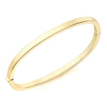 18ct Yellow Gold Square Profile Cushion Shaped Hinged Bangle - The Fine Jewellery Company