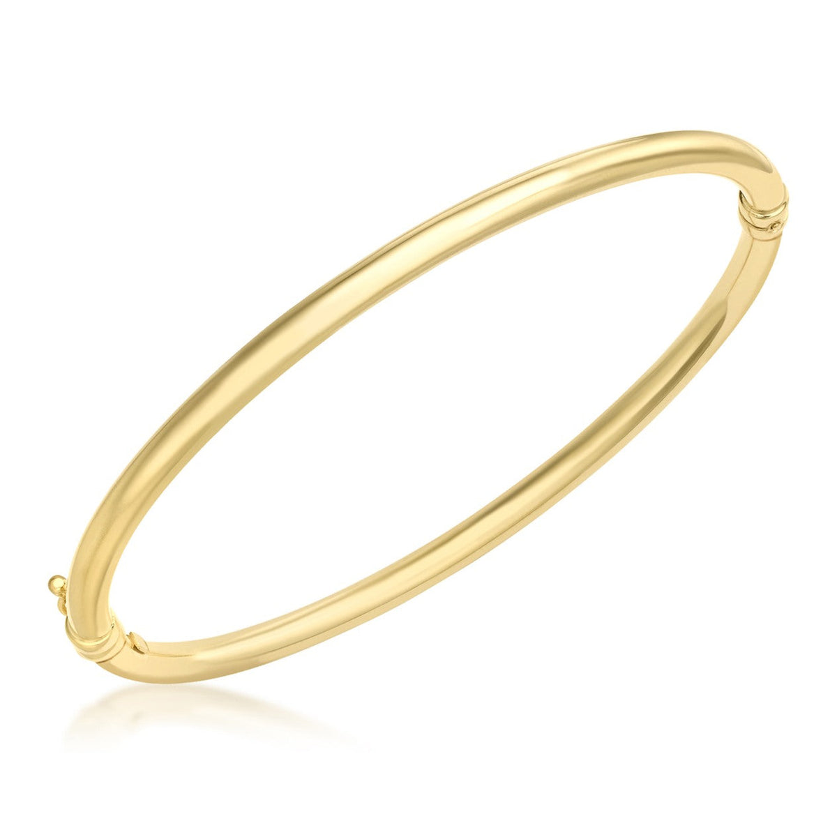 18ct Yellow Gold Plain Hinged Bangle - The Fine Jewellery Company