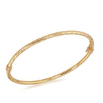 18ct Yellow Gold Wide Half Twist Hinged Bangle - The Fine Jewellery Company