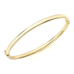 18ct Yellow Gold Oval Tube Hinged Bangle - The Fine Jewellery Company