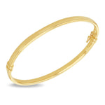 18ct Yellow Gold Polished Oval Profile Hinged Bangle - The Fine Jewellery Company