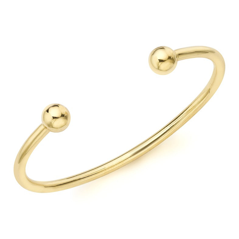 18ct Yellow Gold Baby Plain Torque Bangle - The Fine Jewellery Company