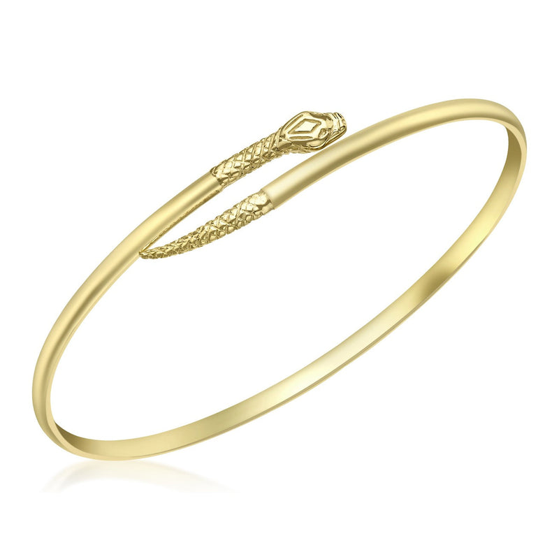 18ct Yellow Gold Snake Slip-On Bangle - The Fine Jewellery Company