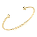 18ct Yellow Gold Thin Plain Torque Bangle - The Fine Jewellery Company