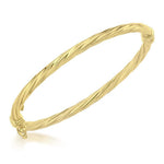 18ct Yellow Gold Twist Baby Hinged Bangle - The Fine Jewellery Company