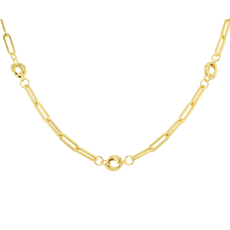 18ct Yellow Gold Knot and Paperlink Necklace detail image