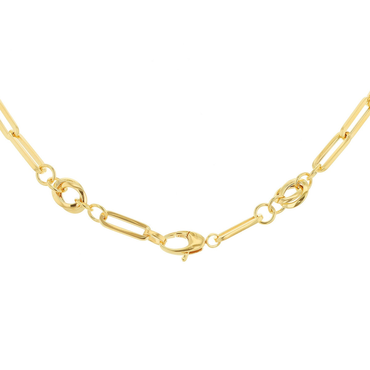18ct Yellow Gold Knot and Paperlink Necklace detail image