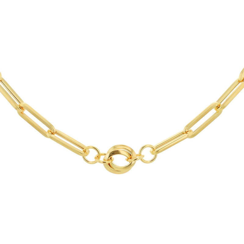 18ct Yellow Gold Knot and Paperlink Necklace main image