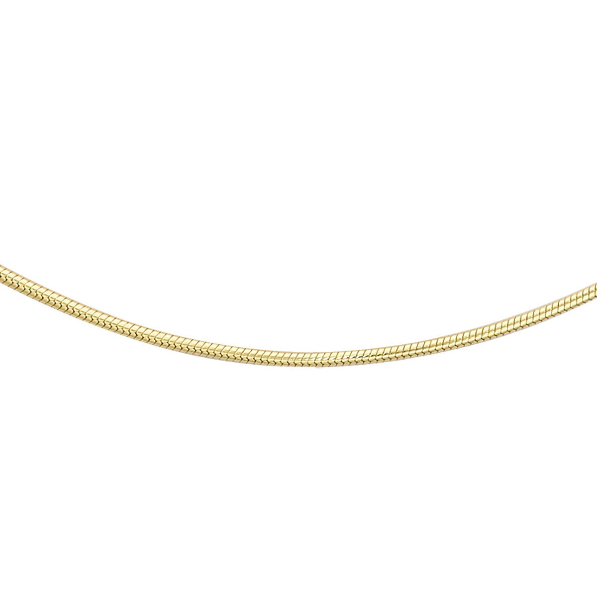 18ct yellow gold 0.8mm round snake chain 16" / 41cm