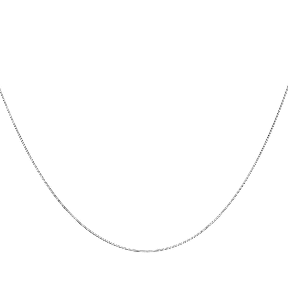 18ct White Gold Round Snake Chain — 0.8mm detail image
