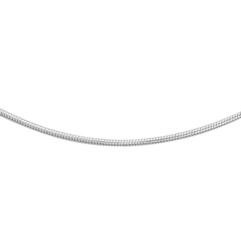 18ct White Gold Round Snake Chain — 0.8mm main image
