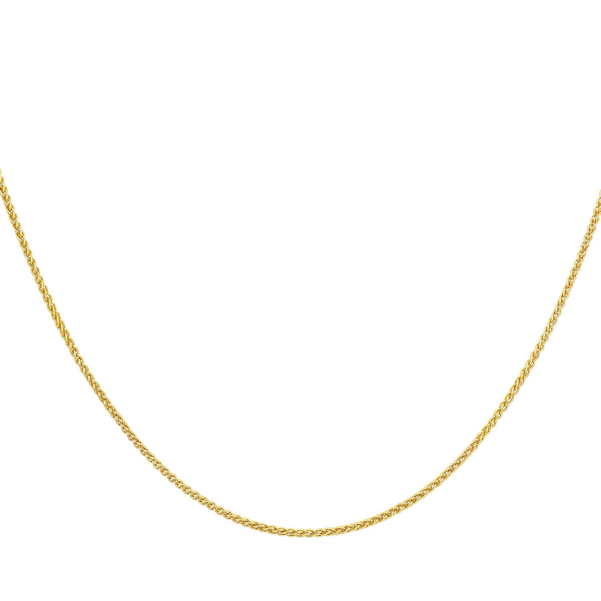 18ct Yellow Gold Adjustable Spiga Necklace — 1mm detail image