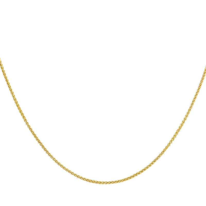 18ct Yellow Gold Adjustable Spiga Necklace — 1mm detail image