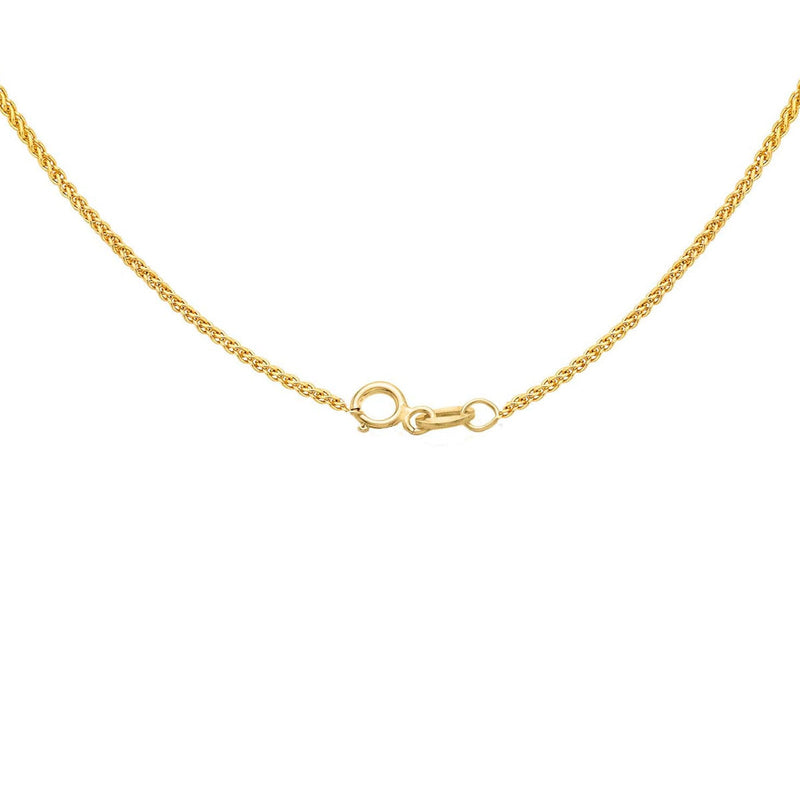 18ct Yellow Gold Adjustable Spiga Necklace — 1mm detail image