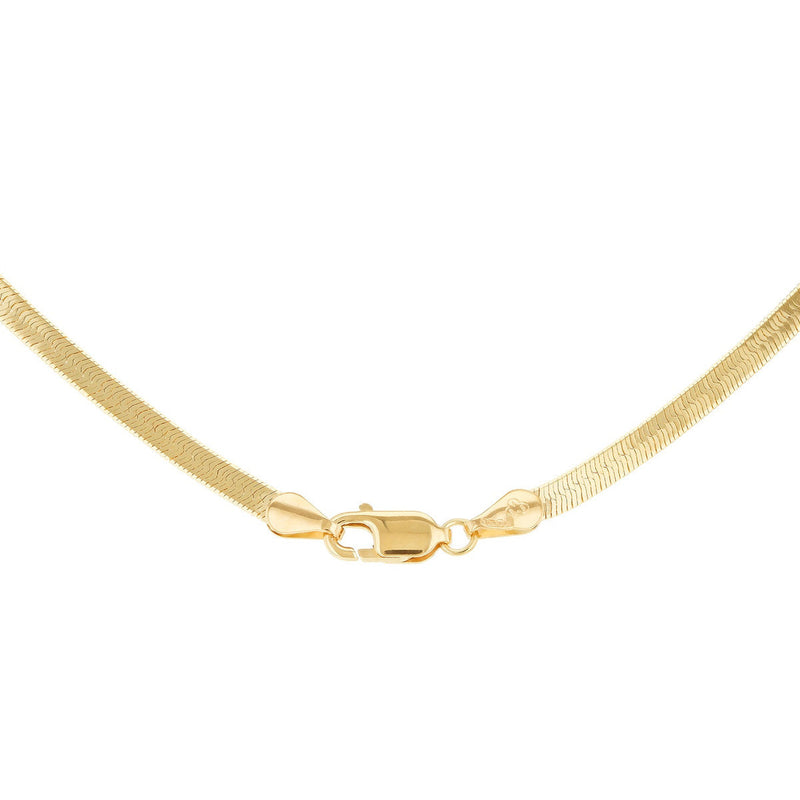 18ct Yellow Gold Plain Herringbone Necklace — 2.6mm detail image