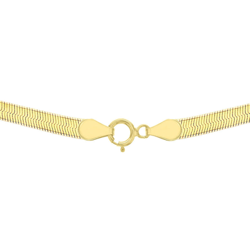 18ct Yellow Gold Plain Herringbone Necklace — 2.6mm detail image