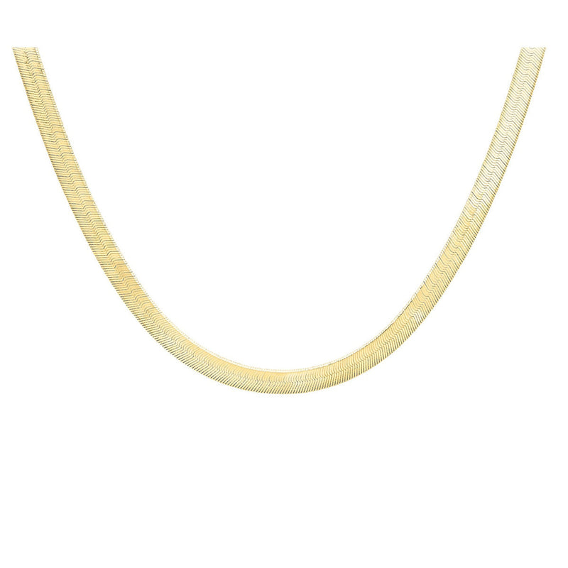 18ct Yellow Gold Herringbone Necklace — 4.9mm detail image