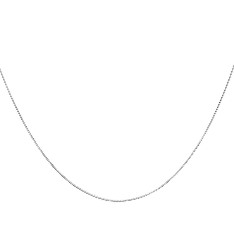 18ct White Gold Round Snake Chain — 0.7mm detail image
