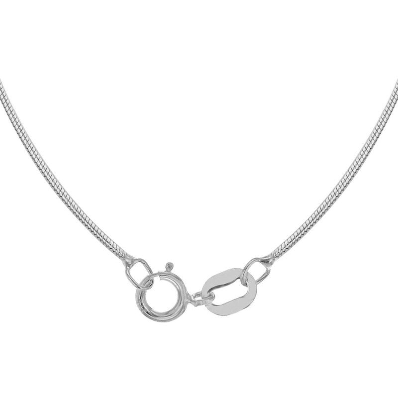 18ct White Gold Round Snake Chain — 0.7mm detail image