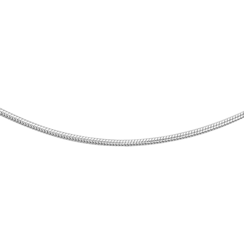 18ct White Gold Round Snake Chain — 0.7mm main image