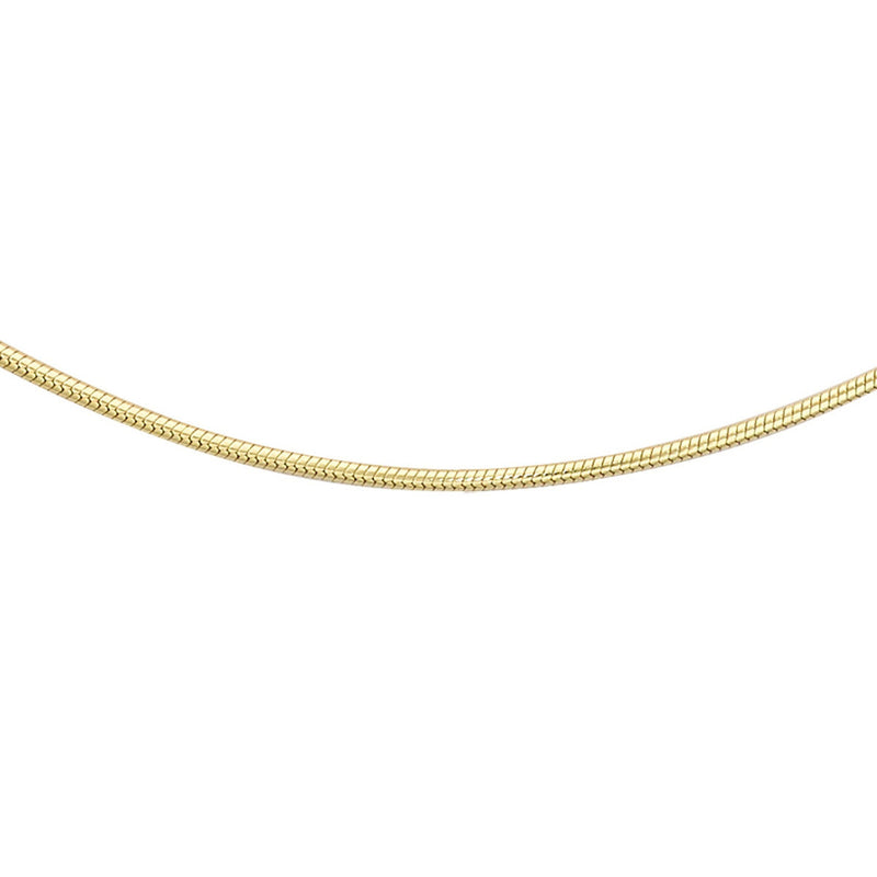 18ct Yellow Gold Mini Round Snake Chain — 0.7mm main image