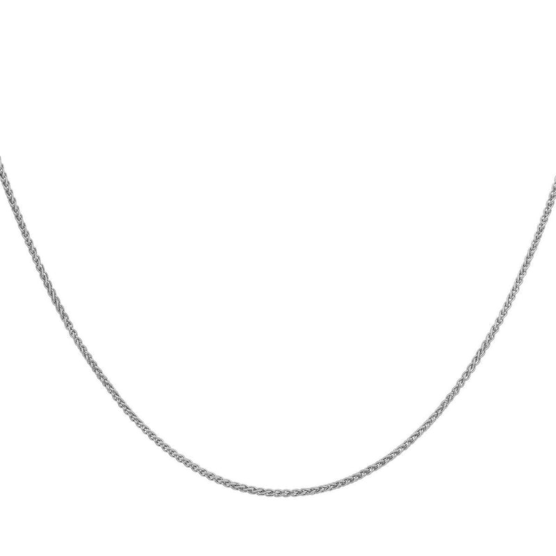 18ct White Gold Adjustable Spiga Necklace — 1mm detail image