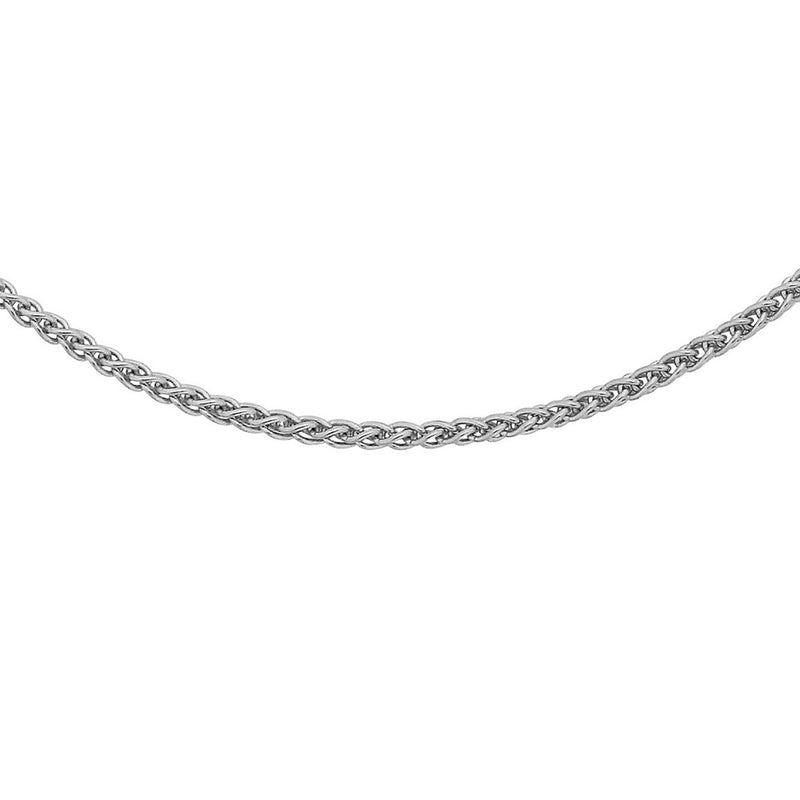 18ct White Gold Adjustable Spiga Necklace — 1mm main image