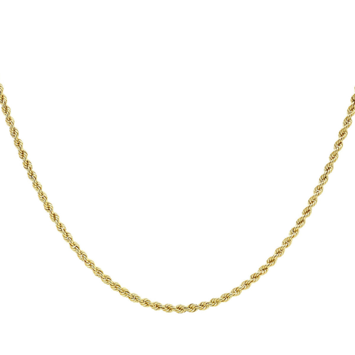 18ct Yellow Gold Hollow Rope Necklace — 3.2mm detail image