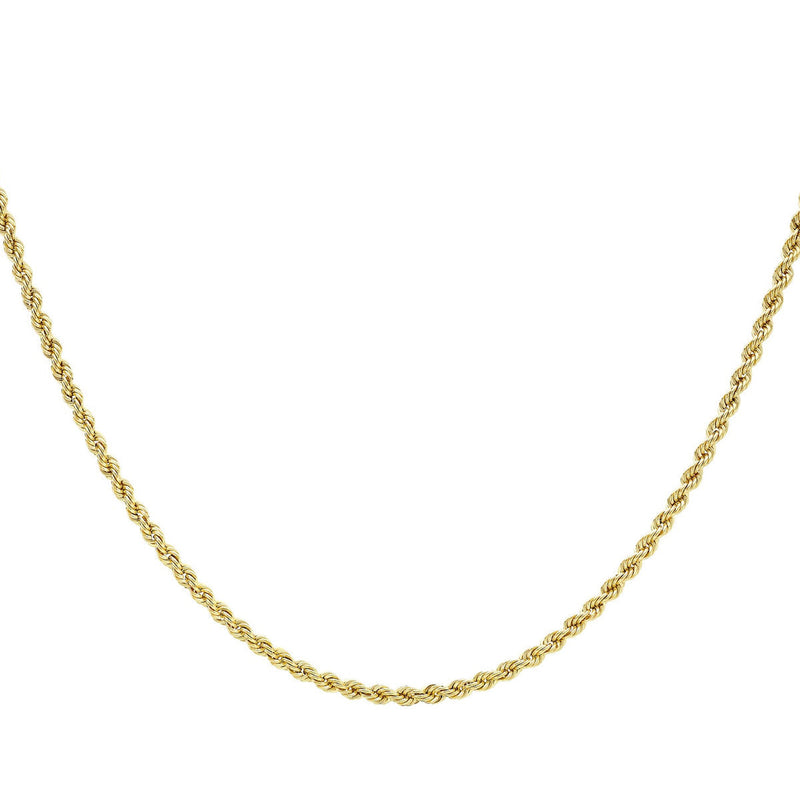 18ct Yellow Gold Hollow Rope Necklace — 3.2mm detail image