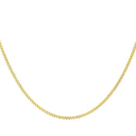 18ct Yellow Gold Diamond Cut Curb Necklace — 0.6mm detail image