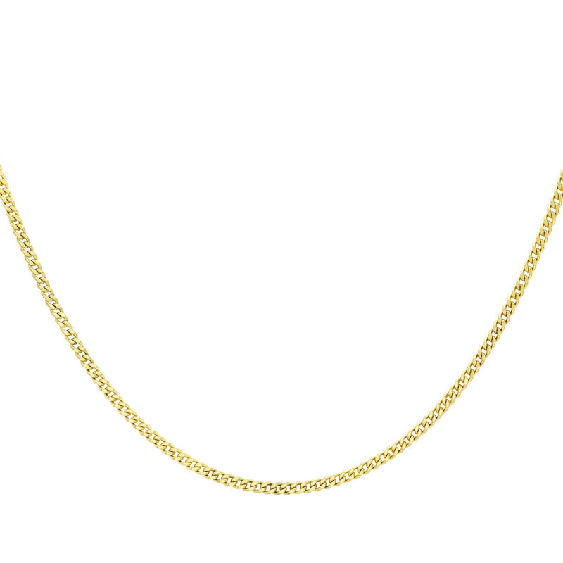 18ct Yellow Gold Diamond Cut Curb Necklace — 0.6mm detail image