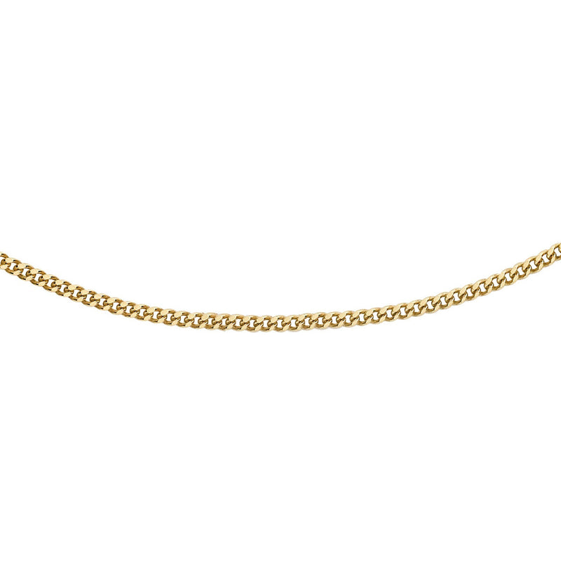 18ct Yellow Gold Diamond Cut Adjustable Curb Chain — 0.8mm main image