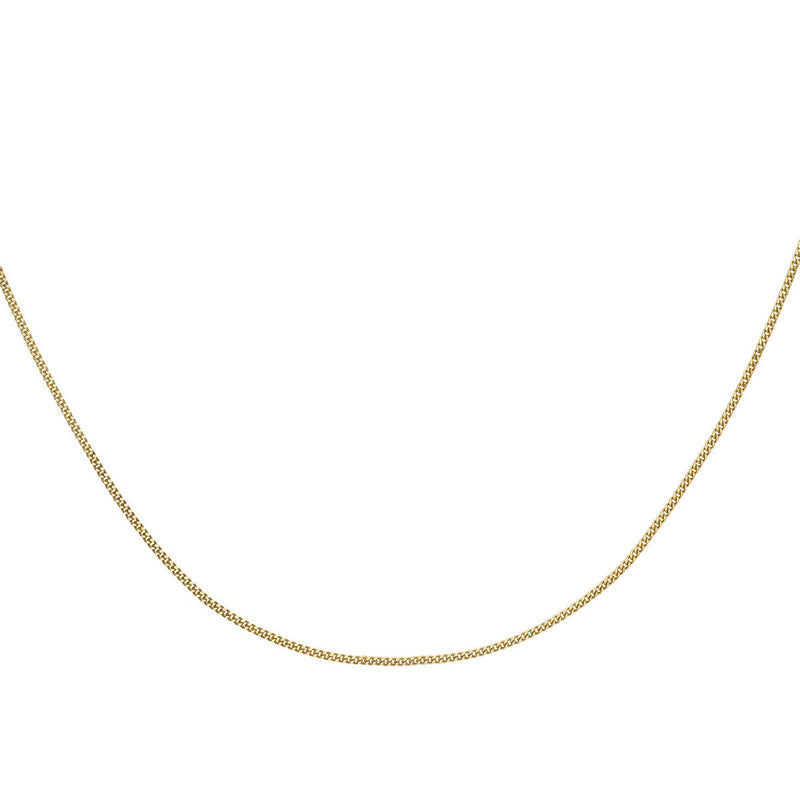 18ct Yellow Gold Diamond Cut Adjustable Curb Chain — 0.8mm detail image